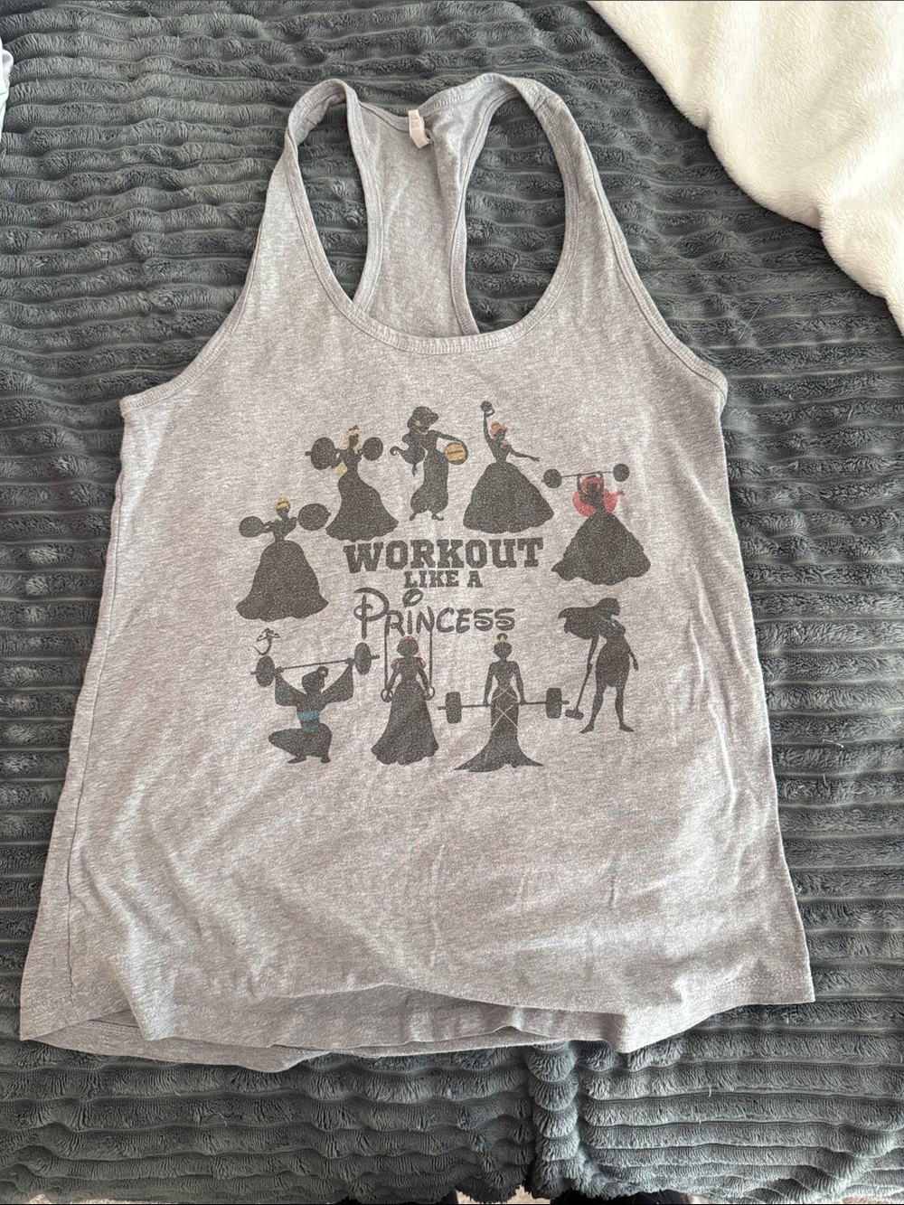 Workout Like a Princess Gray Women's Racerback Tank Top